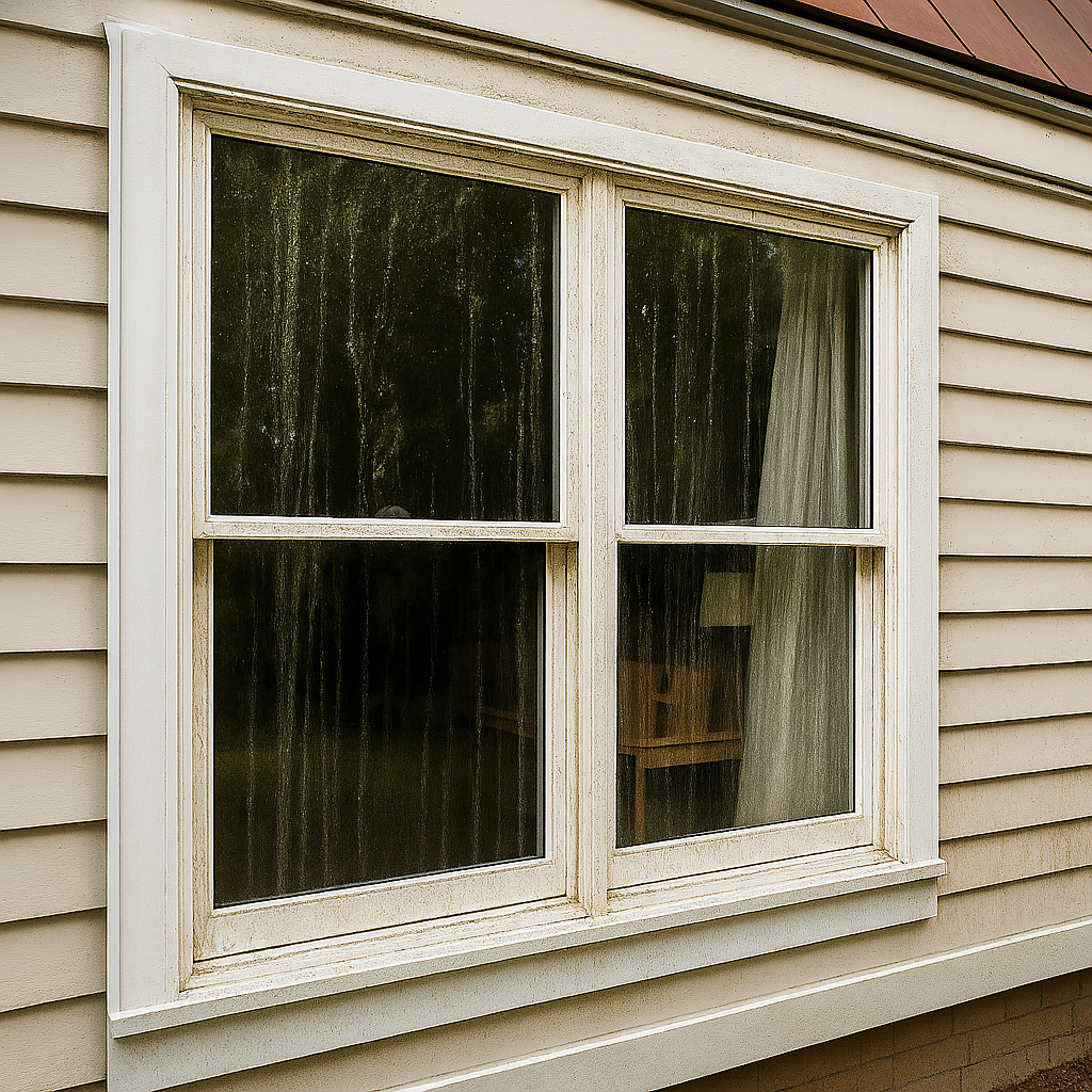 Dirty window before cleaning